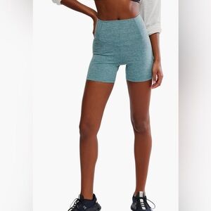 Free People Movement Never Better Heather Bike Shorts Midnight Jade NWT